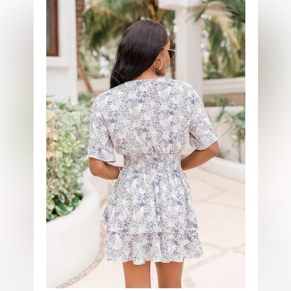 NEW Pink Lily Floral Dress XS - Picture 4 of 5